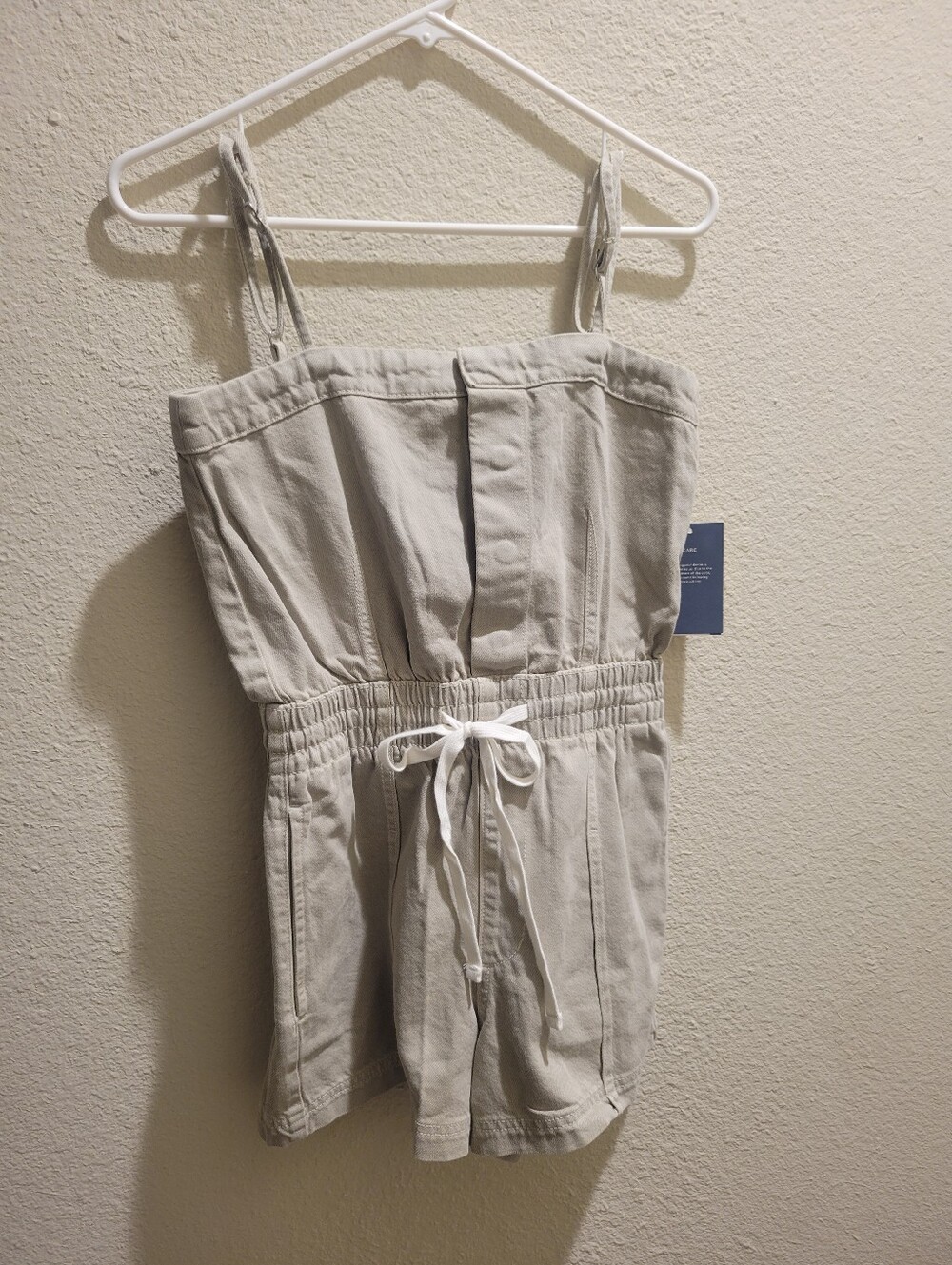 Target Cream Girls Drawstring One-Piece Romper